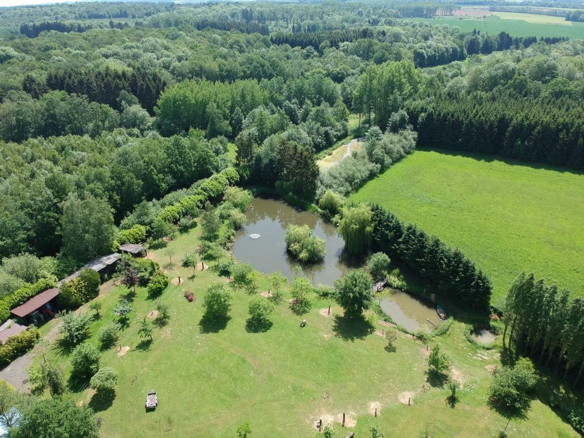 Florennes Gite Neuf 150 M2 Devant Un Grand Lac Prive De 2 Hectares Poissonneux Au Milieu Des Bois Exteriér fotografie
