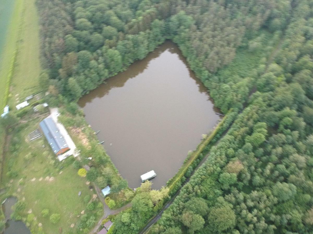 Florennes Gite Neuf 150 M2 Devant Un Grand Lac Prive De 2 Hectares Poissonneux Au Milieu Des Bois Exteriér fotografie